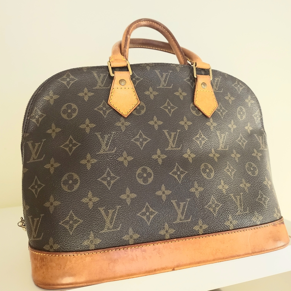 Louis Vuitton Alma Hand Brown Monogram Canvas Satchel